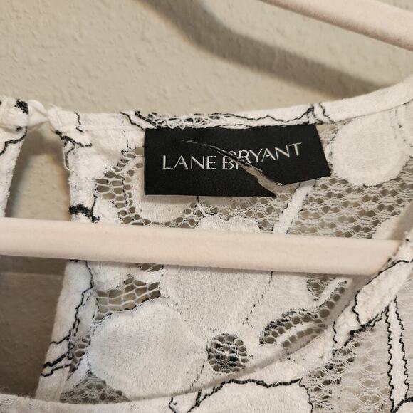 Lane Bryant White Eyelet‎ Lace Long Sleeve Blouse Size 22 - Picture 6 of 11